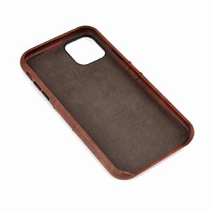 Dockem iPhone 11 Wallet Case: Built-in Metal Plate for Magnetic Mounting & 2 Credit Card Holders (6.1" Exec M2, Synthetic Leather, Brown)