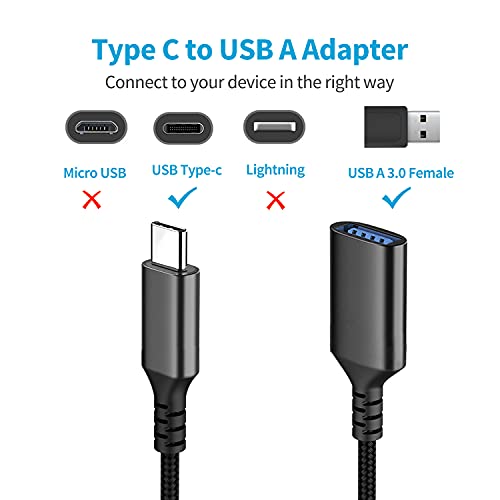 USB C OTG Adapter, USB C to USB Adapter for Samsung Galaxy S9/S10/S20/S21/S21+ Note 10/10+/20 Ultra, Thunderbolt 3 to USB 3.0 Female On The Go Cable Compatible with MacBook Pro/Air 2020 iPad Pro 2020