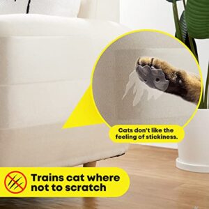 One Sight Cat Scratch Furniture Protector, 4 Inches x 30 Yards, Couch Protector for Cats, Cat Scratch Deterrent for Furniture, Double Sided Tape Anti Cat Scratch Protector Cat Training Tape for Sofa