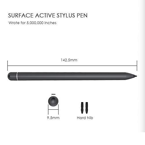 Pen for Microsoft Surface Pro 9/8/7, Stylus Pen Compatible with Surface Book 3/Laptop 4/Studio 2, Surface Go 3/2/1, Surface 3, Palm Rejection, 1024 Pressure Sensitivity(Black)
