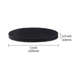 5 Pack 5 Inch Soft Density Interface Pads Hook and Loop 5" Sponge Cushion Buffer Backing Pad (Set of 5)