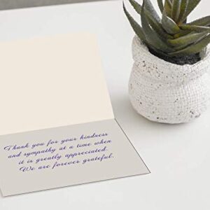 Funeral Thank You Cards - Sympathy Bereavement Thank You Cards With Envelopes - Message Inside (25, Purple Orchid)