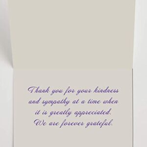 Funeral Thank You Cards - Sympathy Bereavement Thank You Cards With Envelopes - Message Inside (25, Purple Orchid)