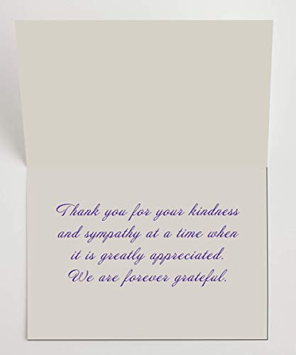 Funeral Thank You Cards - Sympathy Bereavement Thank You Cards With Envelopes - Message Inside (25, Purple Orchid)