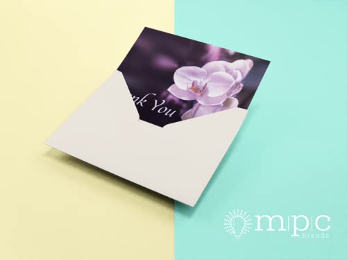 Funeral Thank You Cards - Sympathy Bereavement Thank You Cards With Envelopes - Message Inside (25, Purple Orchid)