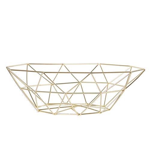 Creative Fruit Dish Bowl Basket Container Centerpiece Bowl for Living Room and Modern Kitchen Table(gold)