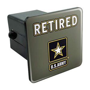 u.s. army retired logo tow trailer hitch cover plug insert