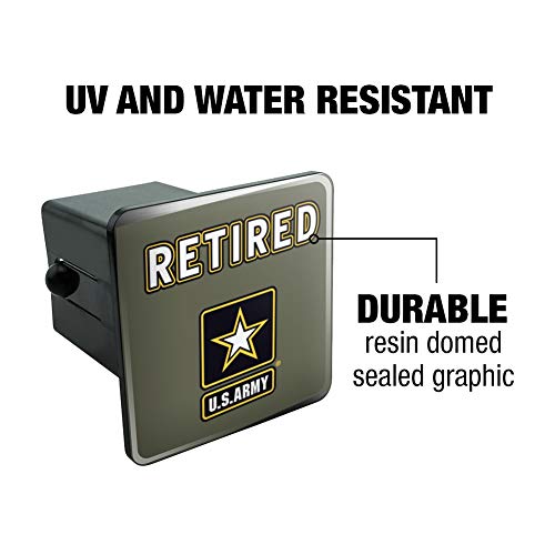 U.S. Army Retired Logo Tow Trailer Hitch Cover Plug Insert