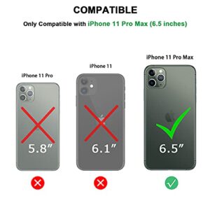 TENDLIN Compatible with iPhone 11 Pro Max Case Premium Leather TPU Hybrid Case (Black)