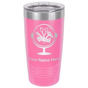 lasergram 20oz vacuum insulated tumbler mug, hair stylist, personalized engraving included (pink)