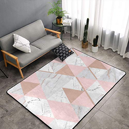 NiYoung Bedroom Livingroom Sitting-Room Big Size Area Rug Home Decor - Rose Gold Grey Marble Floor Mat Doormats Fast Dry Toilet Bath Rug Exercise Mat Throw Rugs Carpet