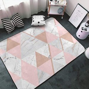 NiYoung Bedroom Livingroom Sitting-Room Big Size Area Rug Home Decor - Rose Gold Grey Marble Floor Mat Doormats Fast Dry Toilet Bath Rug Exercise Mat Throw Rugs Carpet