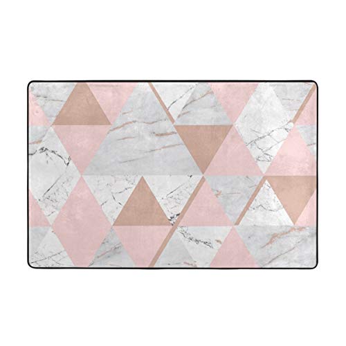 NiYoung Bedroom Livingroom Sitting-Room Big Size Area Rug Home Decor - Rose Gold Grey Marble Floor Mat Doormats Fast Dry Toilet Bath Rug Exercise Mat Throw Rugs Carpet