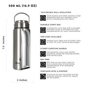 All-Purpose Travel Mug and Tumbler | Tea Infuser Water Bottle | Fruit Infused Flask | Hot & Cold Double Wall Stainless Steel Coffee Thermos | by Here & Now Supply Co. (750 ml (25.3 oz))