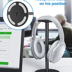 Link Dream Full Aluminum Headphone Stand Headset Holder Gaming Headset Holder with Non-Slip Silicone Earphone Stand for All Headphone Sizes (Black)