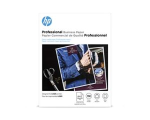hp professional business paper, matte, 8.5x11 in, 52 lb, 150 sheets, works with laser printers (4wn05a)