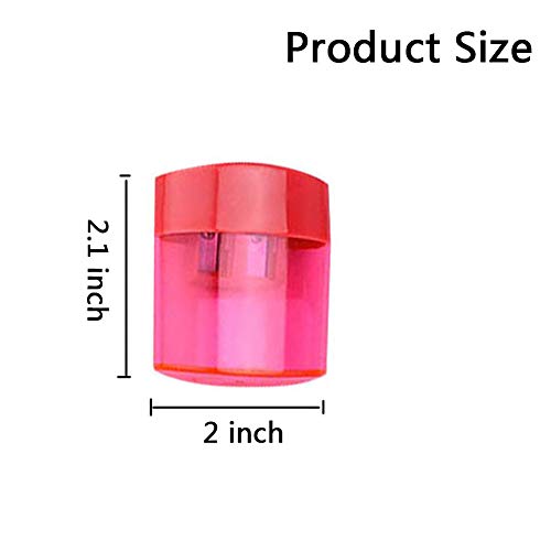 24 Pcs Double Hole Oval Shaped Pencil Sharpener, Manual Pencil Sharpener Hand Pencil Sharpener with Cover and Receptacle for School Home and Office Supply (24Pcs)