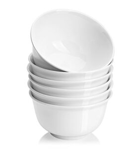 dowan 30 oz ceramic soup bowls & cereal bowls - white bowls set of 6 for kitchen - large bowls for cereal, soup, oatmeal, rice, pasta, salad, fruit - dishwasher & microwave safe