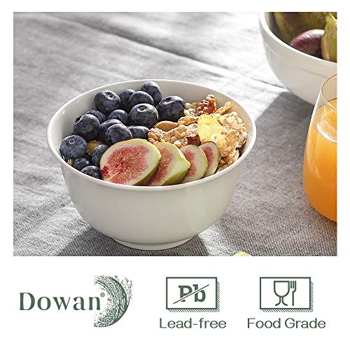 DOWAN 30 OZ Ceramic Soup Bowls & Cereal Bowls - White Bowls Set of 6 for Kitchen - Large Bowls for Cereal, Soup, Oatmeal, Rice, Pasta, Salad, Fruit - Dishwasher & Microwave Safe