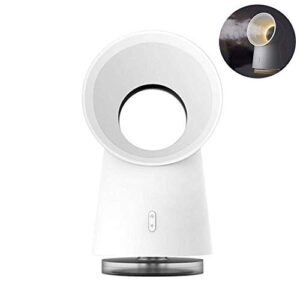 3 in 1 bladeless mini desktop fan with cooling humidifier and led nightlight f