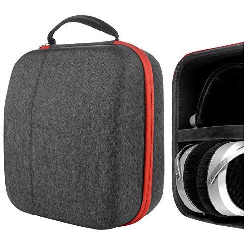 Geekria Shield Headphones Case for Large-Sized Over-Ear Headphones, Replacement Hard Shell Travel Carrying Bag with Cable Storage, Compatible with HiFiMAN HE400S, Grado Headsets (Dark Grey)