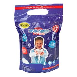 steve spangler science insta-snow powder, stem activity for school and homeschool activities, fun & safe science kits, kids make fluffy snow in seconds, top sensory toy for classrooms, 14 oz
