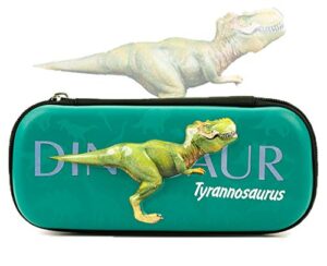 t-rex triceratops pencil case for boys 3d noctilucent cool tyrannosaurus dinosaurs eva pen pouch stationery box anti-shock for school students boy teens