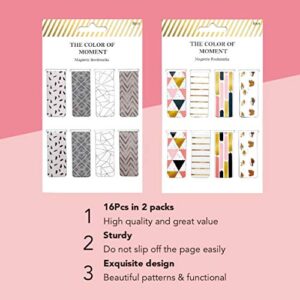 Desecraft 16Pcs Cute Magnetic Bookmarks Page Markers I Clips for Kids Woman Man Teacher Students Reading Planner Book Lovers School Office