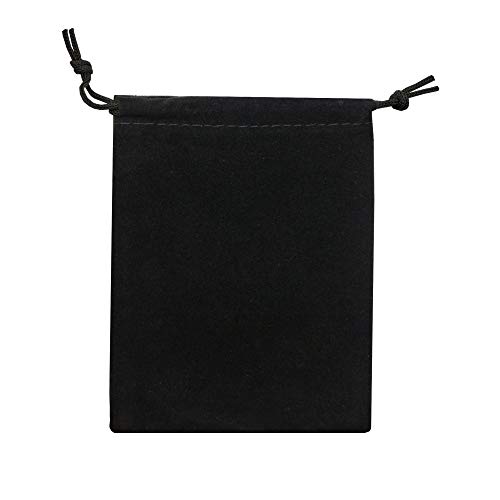 Ankirol 50pcs Velvet Drawstring Bags Jewelry Bags Pouches (Black, 4" X 4.7")