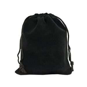 Ankirol 50pcs Velvet Drawstring Bags Jewelry Bags Pouches (Black, 4" X 4.7")