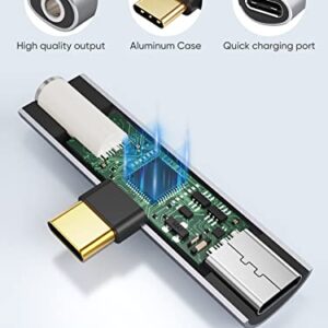 CableCreation USB C to 3.5mm Headphone and Charger Adapter, 2 in 1 Type-C to Hi-Res 3.5mm Audio with PD Fast Charge