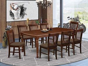 east west furniture dono9-mah-c dining set, 9-piece
