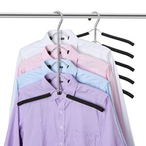 doiown blouse tree hangers clothes hangers non slip space saving stainless steel shirt hangers sweater hangers coats hangers closet organizer (2, black)
