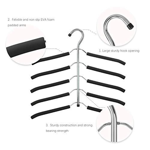 DOIOWN Blouse Tree Hangers Clothes Hangers Non Slip Space Saving Stainless Steel Shirt Hangers Sweater Hangers Coats Hangers Closet Organizer (2, Black)