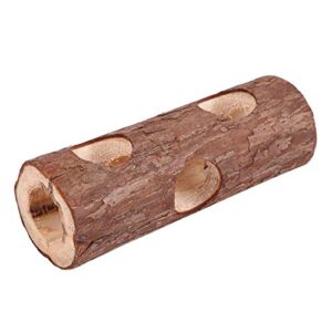 natural hollow tree hamster exercise tunnel safe to chew bite activity tube hamsters pipe toys for gerbil rat mouse ferret chinchilla glider squirrel small animal(large)