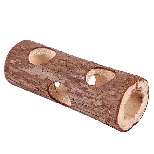 Natural Hollow Tree Hamster Exercise Tunnel Safe to Chew Bite Activity Tube Hamsters Pipe Toys for Gerbil Rat Mouse Ferret Chinchilla Glider Squirrel Small Animal(Large)