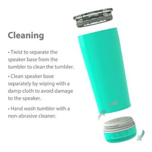 Zak Designs Zak! Play Bluetooth Tumbler with Straw and Wireless Speaker, Slider Lid, Double-Wall Stainless Steel and Vacuum Insulation, Removable Rechargeable Bluetooth Speaker