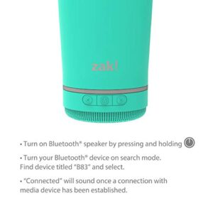 Zak Designs Zak! Play Bluetooth Tumbler with Straw and Wireless Speaker, Slider Lid, Double-Wall Stainless Steel and Vacuum Insulation, Removable Rechargeable Bluetooth Speaker