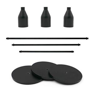Set of 3 Candle Holders Black Taper Candlesticks Wedding Dinning Party Table Decorative Candelabra Modern Holder for 3/4 Inch Thick Candle & LED Candles
