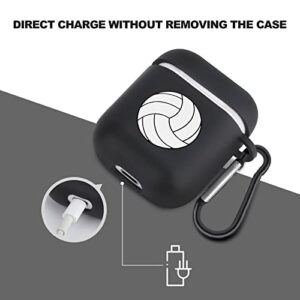 AirPods Case Black TPU Full Protective Cover Compatible with AirPods 2 & 1 (White Volley)