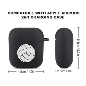 AirPods Case Black TPU Full Protective Cover Compatible with AirPods 2 & 1 (White Volley)