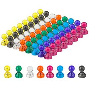 push pin magnets, refrigerator magnets, 8 assorted colors 64 bulk pack magnetic push pins for home, school, classroom and office, use for fridge calendar map whiteboard magnets