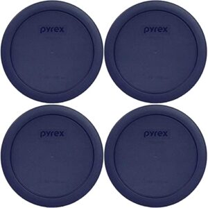 pyrex bundle - 4 items: 7201-pc 4-cup blue round plastic lids