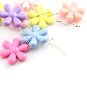 needle threaders 10pcs assorted colors plastic flower head wire loop needle threaders for hand stitching