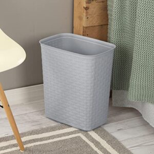 Sterilite 5.8 Gallon Weave Waste Basket Wastebasket, Medium, Cement