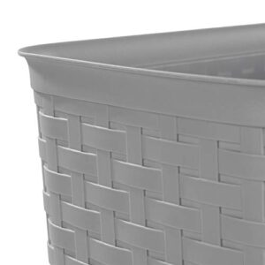 Sterilite 5.8 Gallon Weave Waste Basket Wastebasket, Medium, Cement