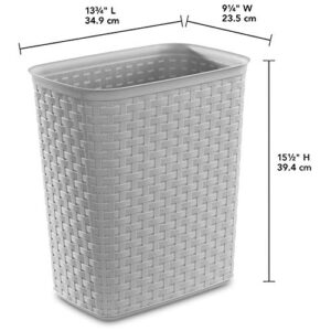Sterilite 5.8 Gallon Weave Waste Basket Wastebasket, Medium, Cement