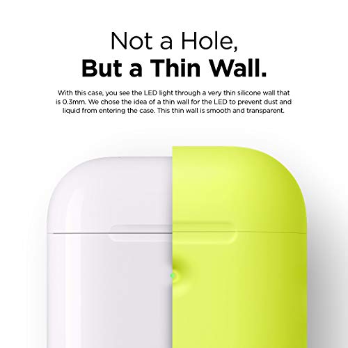 elago Silicone Protective Case Compatible with Apple AirPods 2 Wireless Charging Case, Front LED Visible, Anti-Slip Coating Inside [Patent Registered] [Neon Yellow]