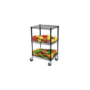 Omega 24" Deep x 36" Wide x 42" High 3 Tier Black Mobile Basket Unit