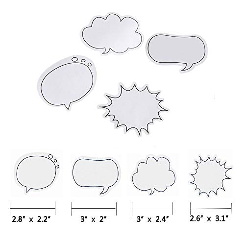 Pcxino 20Pads 600sheets Thought Cloud Sticky Notes,Talking Bubble Shape,Self-Stick Notes for Students,Home Office School …